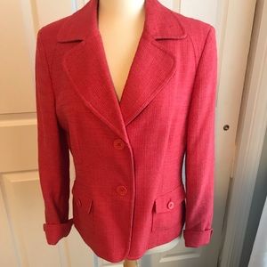 New Talbots coral tweed blazer jacket 12